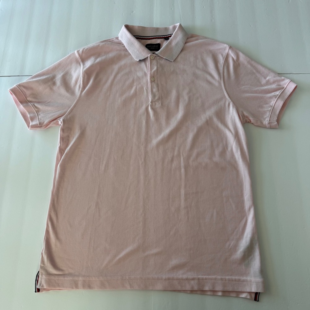 Dan John Mens XL Pink Pure Cotton Pique Short Sleeve Polo Shirt E19S1-1200